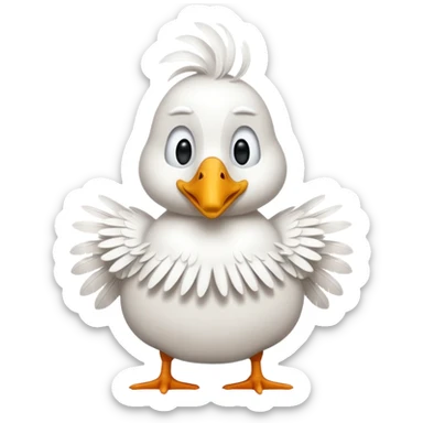 Silly goose with clothes on sticker