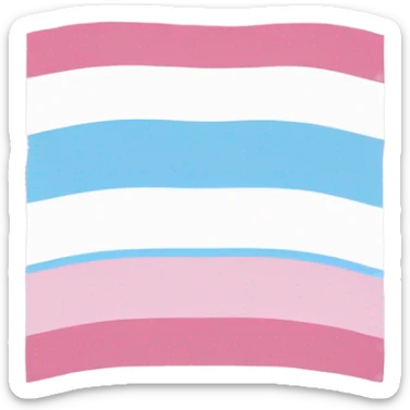 transgender pride flag with five horizontal stripes: light blue, pink, white, pink, and light blue sticker