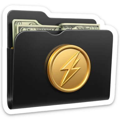 black folder flash file with a money logo
 sticker