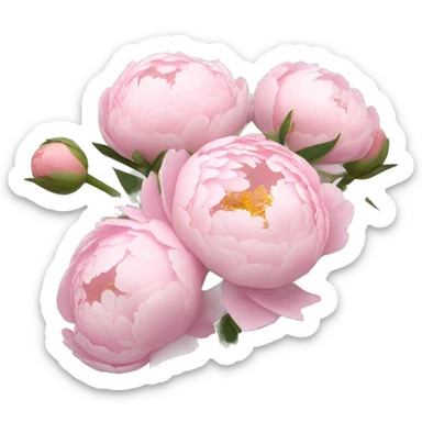 light pink bouqet of peonies sticker