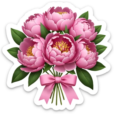 Create a peony bouqet sticker