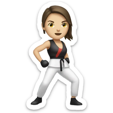 Brunette white Woman kickboxing full body sticker