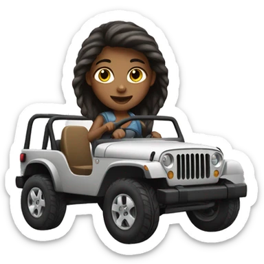 girl driving jeep sticker