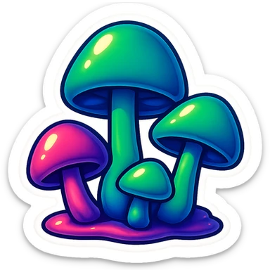 alien mushrooms. make a bunch of mushroom patches like the attached sticker