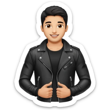 generate a pretty bratz siddharth malhotra, LEAN BUT MUSCULAR WEARING A LEATHER JACKET sticker