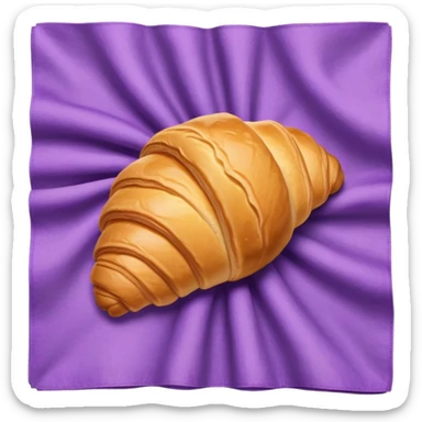 There's a croissant on a purple napkin. sticker