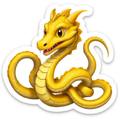 Huge yellow serpent with two wings sticker