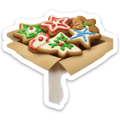 Box of Christmas cookies sticker