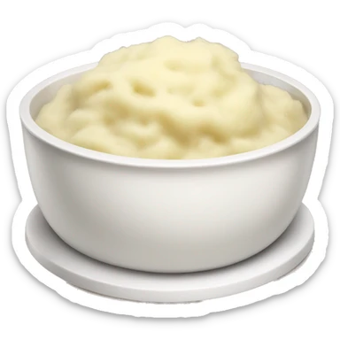 Steamy mashed potatoes in white dish  sticker