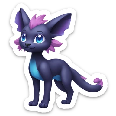 Cute cool black blue purple pink animal hybrid Fakemon full body sticker