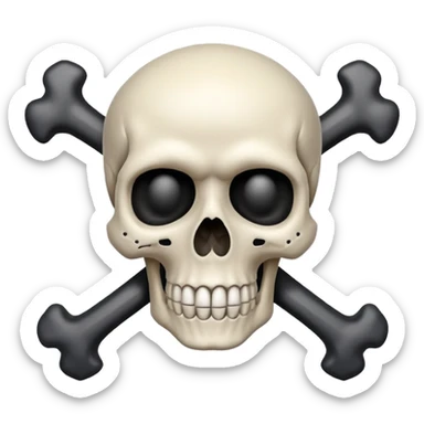 skull with crossbones, classic emoji style sticker