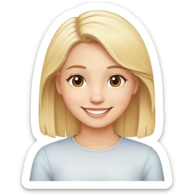 smiling girl with blonde hair sticker