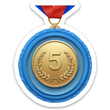 Medal 5th place medal in blue bands sticker