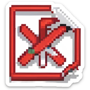 Red prohibition symbol, no entry sign with slash sticker