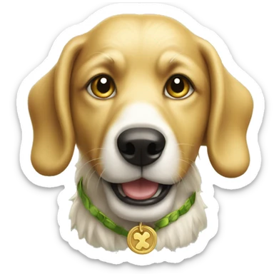 Create a golden Irish dog sticker