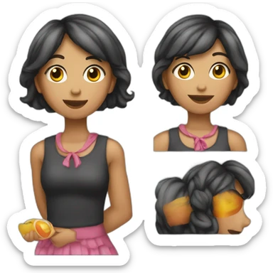 Balloons con niña morena sticker