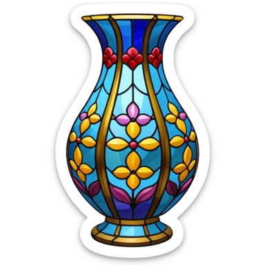 Stained glass vase sticker