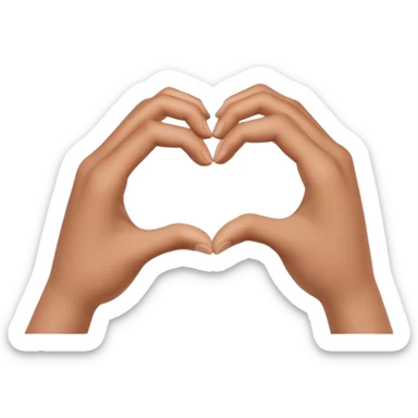 Heart hands sticker