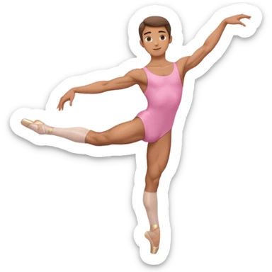 male ballerina with a pink outfit and big muscles sticker
