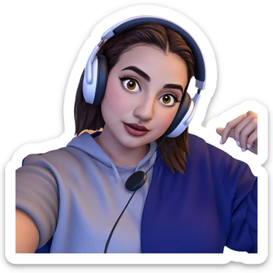 girl in headphones looking at viewer sticker