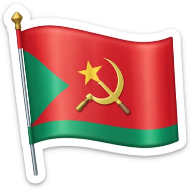 The flag of Transnistria, a horizontal tricolor of red, green, and red stripes with a hammer and sickle in the upper left corner. sticker