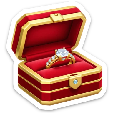 diamond jewelry ring in a red jewelry box sticker