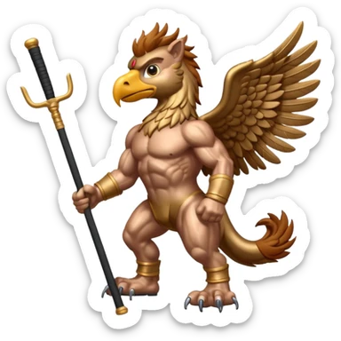 a griffin with a hockey stick sticker