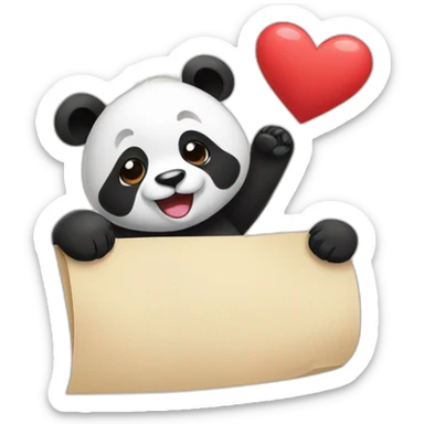 panda receiving a love note sticker