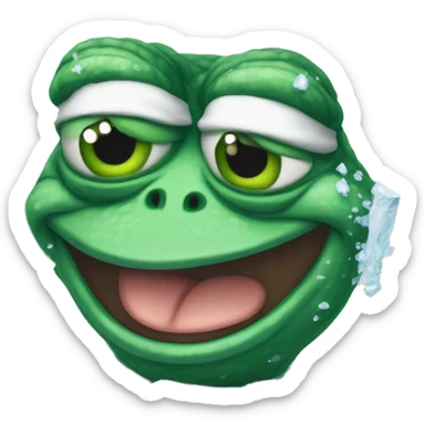 pepe the frog frozen cold sticker