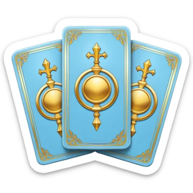 Three Tarot cards light blue  sticker