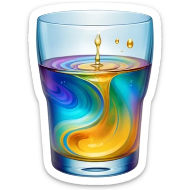 Oil on Water in  a glass  sticker