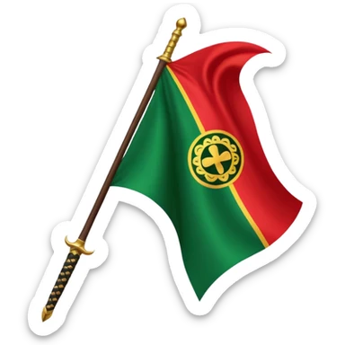 Solaani black green yellow and red heritage flag with African sword crest in the middle  sticker