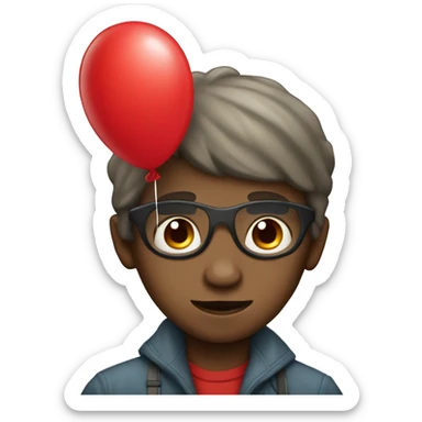 Blind boy with Red Balloon sticker