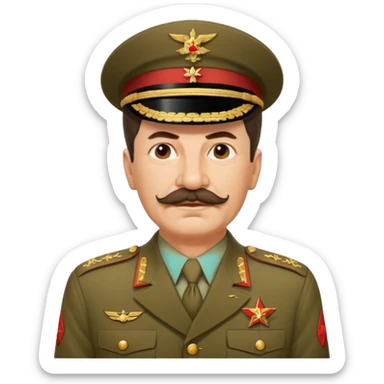 Joseph Stalin, simplified iconic style, no text, slight smile sticker