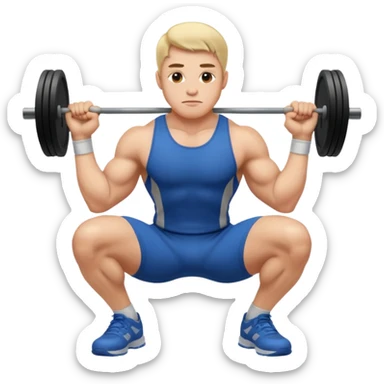 Guy squating without a dumbell sticker