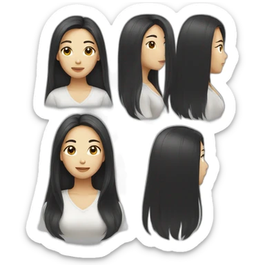 asian-female-artist-long-hair sticker