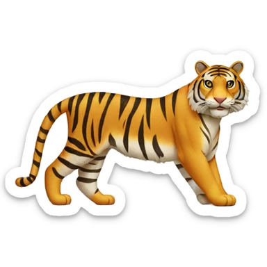 Tiger whit letter (J) on top sticker