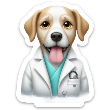 A dog with a labcoat  sticker