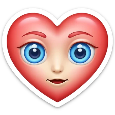 Heart blue with eyes love  sticker