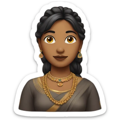 Indian girl with juda hairstyle sticker