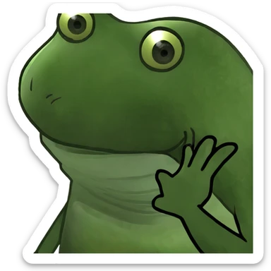 Funny mutant frog with extra limbs making a goofy face sticker