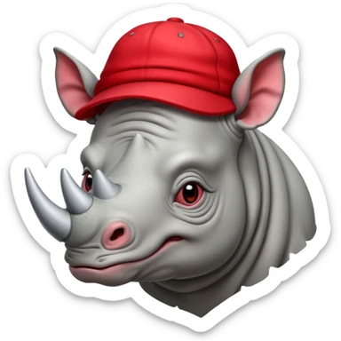Rinoceronte con un cappello rosso sticker