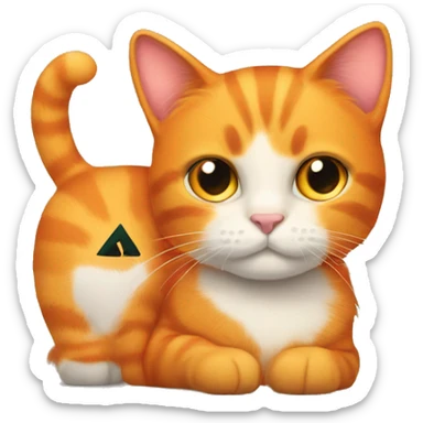 Big orange cat AND small tricolour kitty sticker