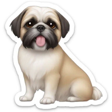 shih tzu next to pug sticker