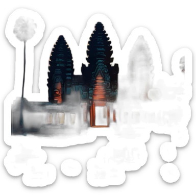 Angkor watt cambodia sunset sticker