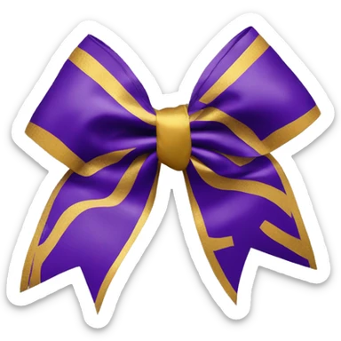 purple and gold cheer bow sticker