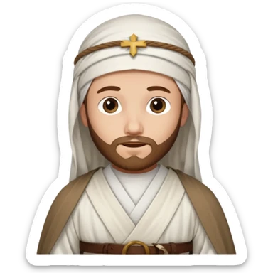 Jerusalem man in Jesus-era attire, robe, belt, and headscarf sticker