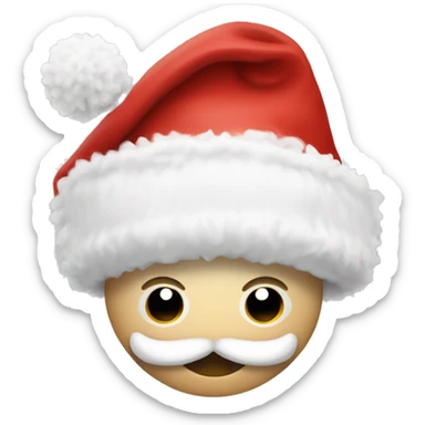 santa hat with a big pompom sticker