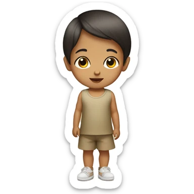 indian asian baby with mushroom bob haircut  sticker
