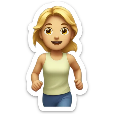 a girl running in a garden sticker